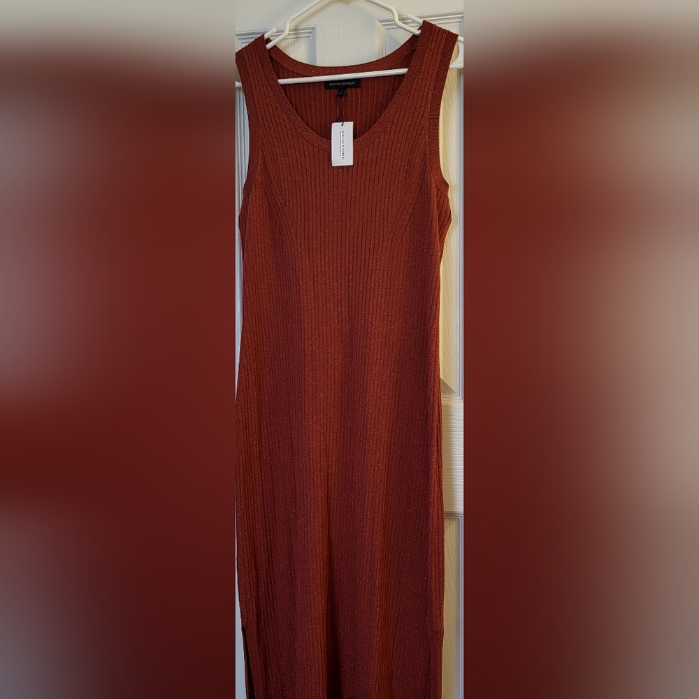 Banana Republic Terracotta Ribbed Dress D-403